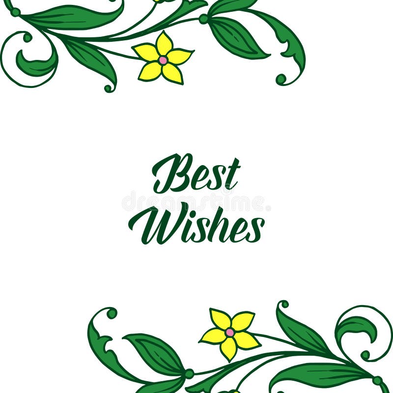 Vector Illustration Banner Best Wishes for Style of Leaf Floral Frames