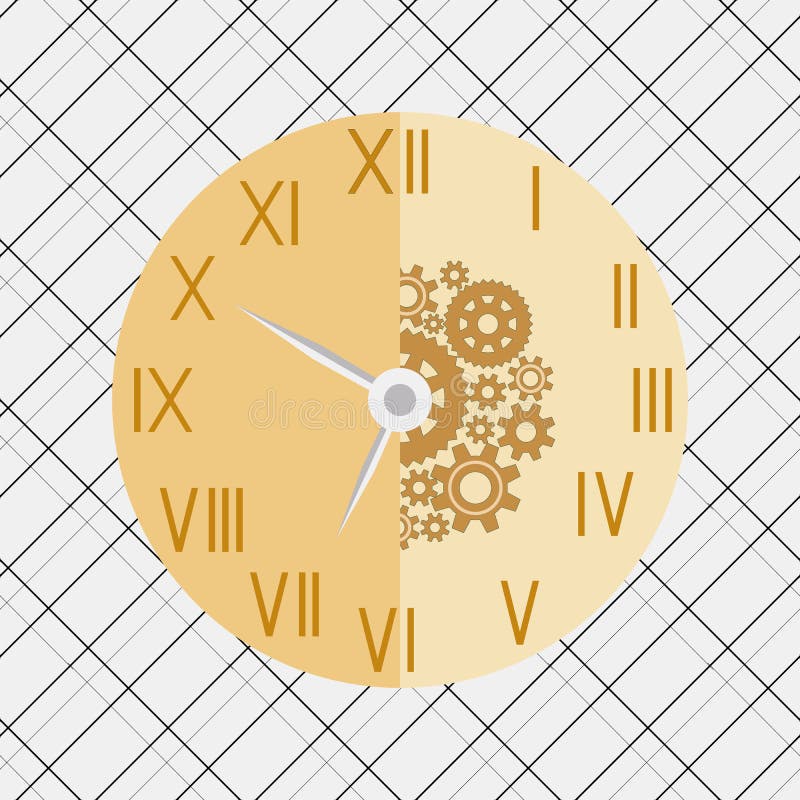 The Vector Illustration of the Beige Clock Stock Vector Illustration