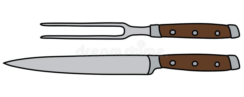 Butcher knife. Big knife for meat. Vector illustration Stock