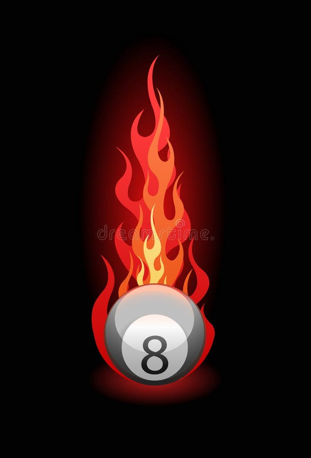 Vector Illustration of a Billiard Ball in Fire Stock Vector ...