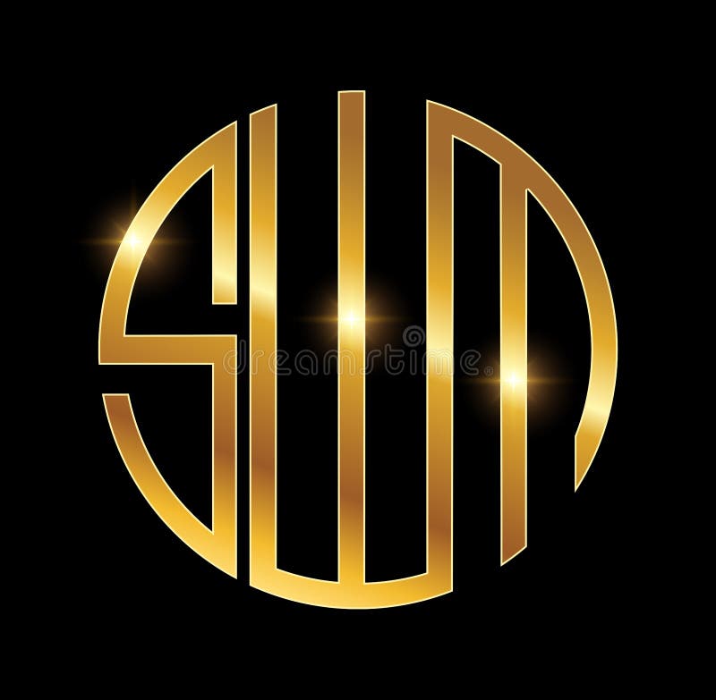 Golden Monogram Initial Letters SWM Stock Vector Illustration of gold