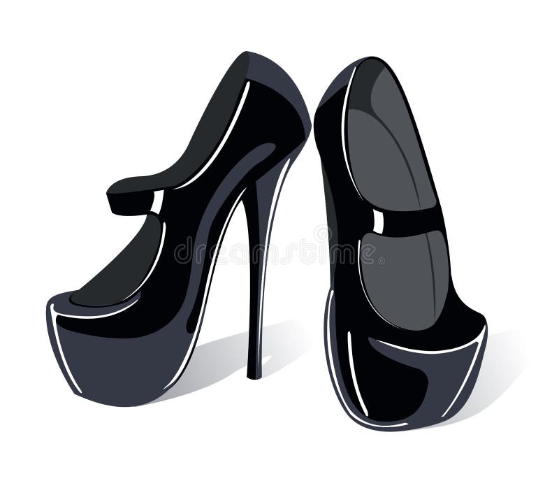 Vector illustration of black classic shoes, on white background