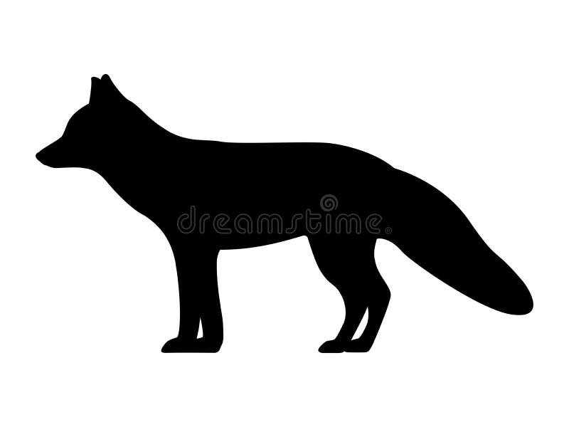 Vector illustration of a black fox silhouette vector illustration