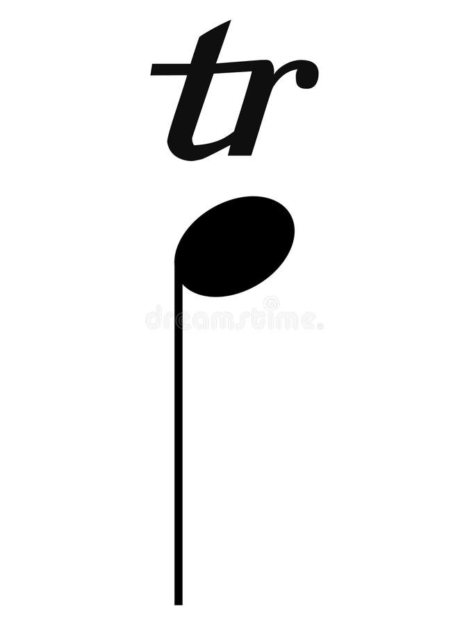 Black Music Symbol of Triplet—three Quarter Notes on Staff Lines Stock