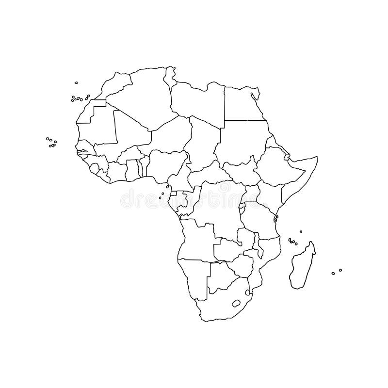 Vector Illustration of Outline Africa Map. Vector Map Stock Vector