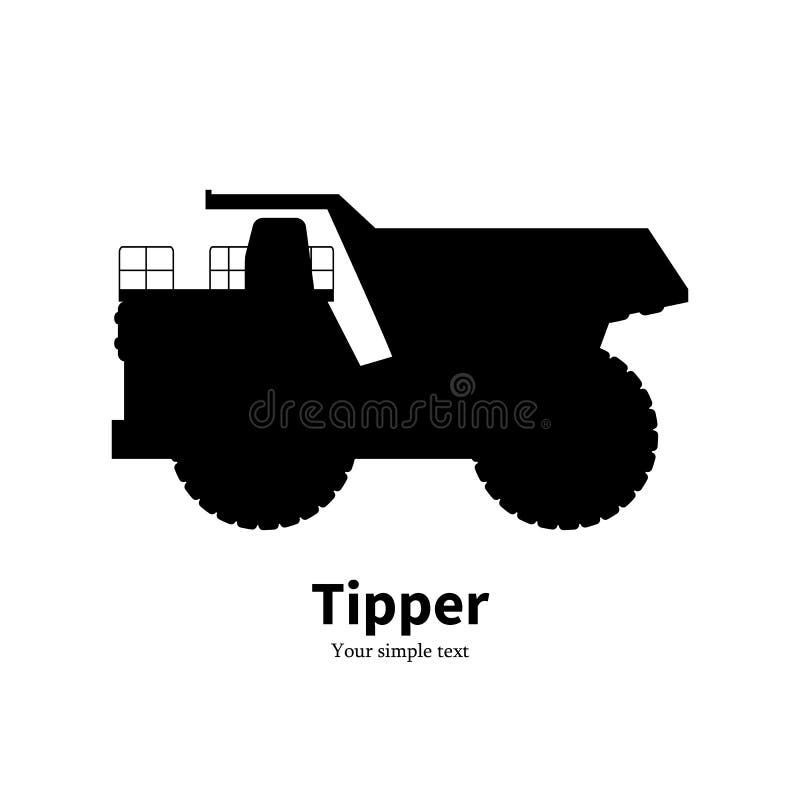 Download Vector Illustration Black Silhouette Dump Truck Stock ...