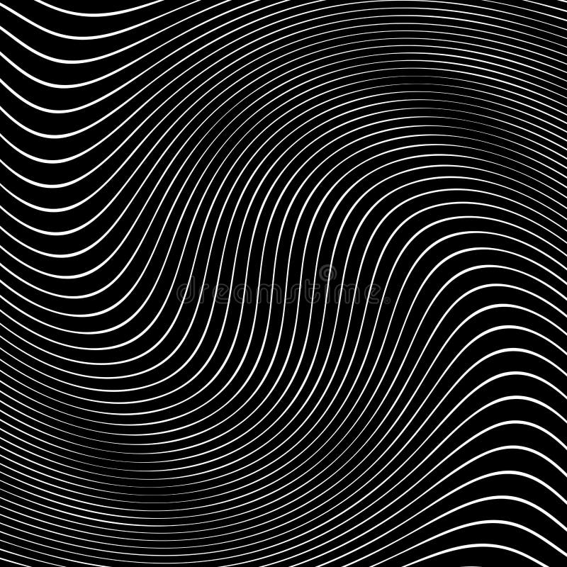 Abstract Black and White Geometric Stripes. hypnosis spiral. Seamless Black and white stripes background. seamless wave line patterns vector illustration
