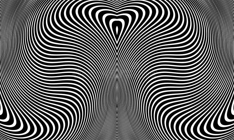 Abstract Black and White Geometric Stripes. hypnosis spiral. Seamless Black and white stripes background. seamless wave line patterns royalty free stock photos