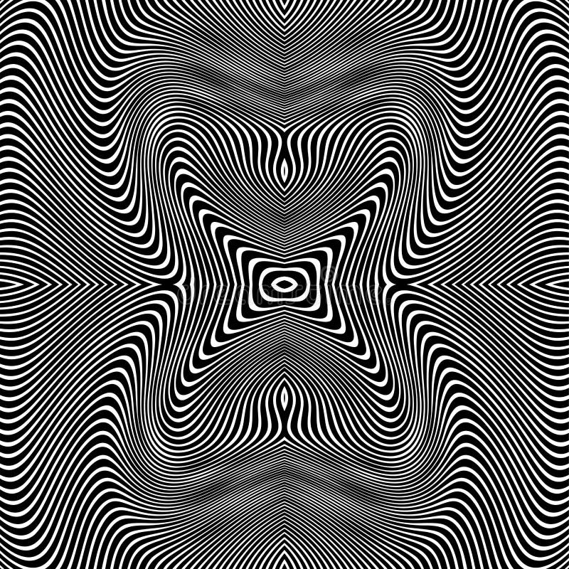 Abstract Pattern Wavy Stripes or Rippled Relief Black and White Lines ...