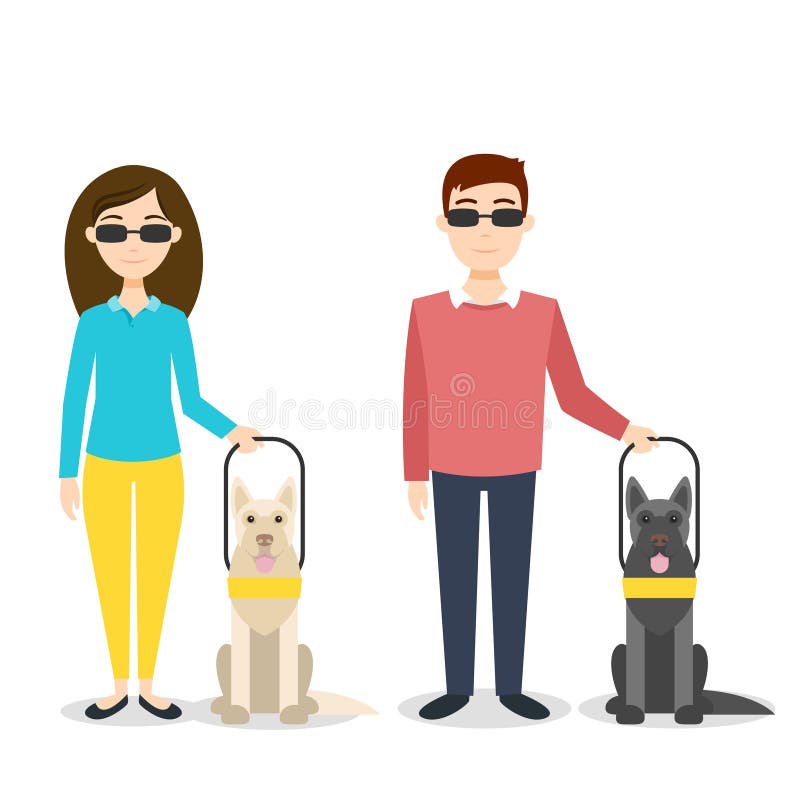 Vector illustration of blind person. stock illustration