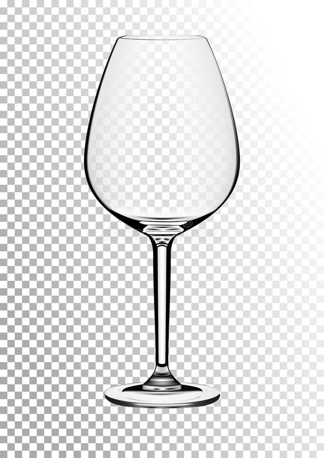 Vector illustration of a bordeaux wine glass in photorealistic style. A realistic object on a transparent background. 3D