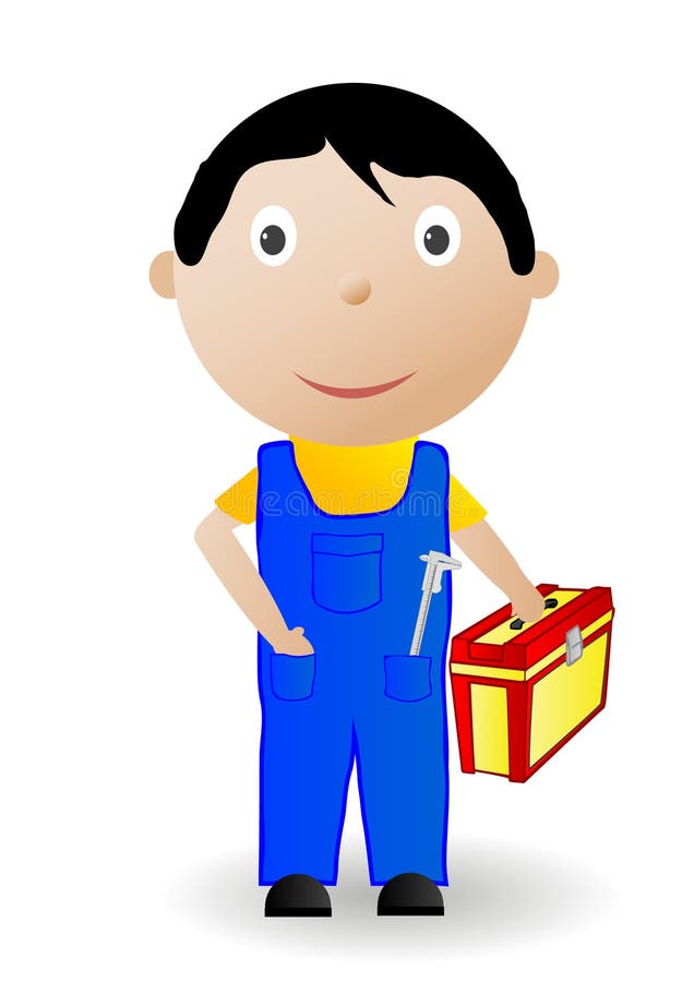 Vector illustration the boy with the tool