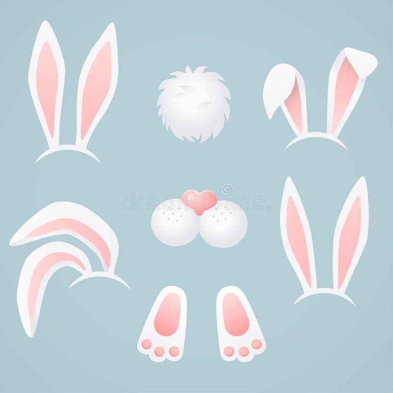 Easter Bunny Body Parts. Vector Art. Stock Vector - Illustration of