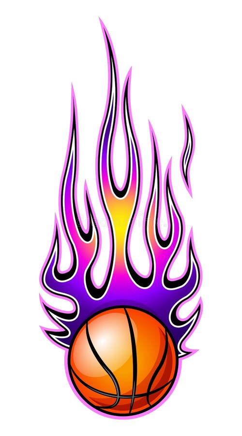 Flaming Basketball Ball Sports  #2572 2 x Heart Stickers 7.5 cm 