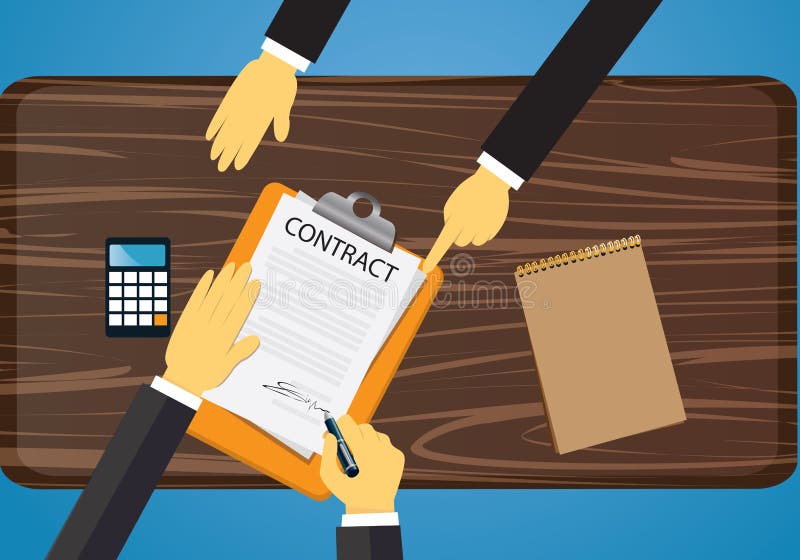It Was Just A Contract Contract Signing Legal Agreement Concept. Vector Illustration Stock