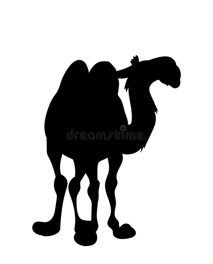 Black Cartoon Nomad With Camel Stock Illustration - Illustration of ...