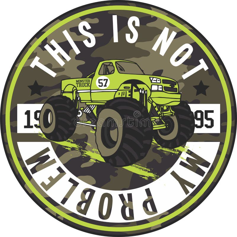 Vector illustration of car with big wheels stock illustration