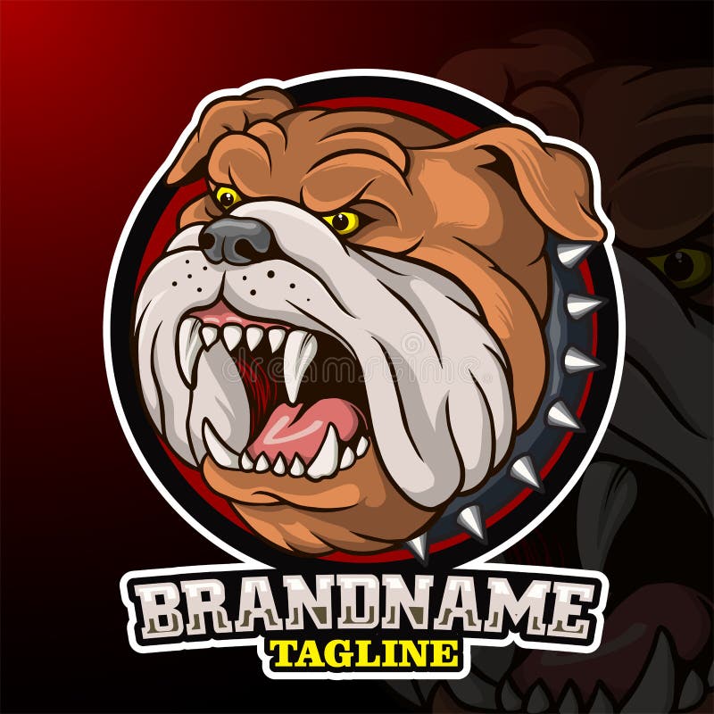 Cartoon Angry Bulldog Head Mascot Design Stock Vector - Illustration of ...