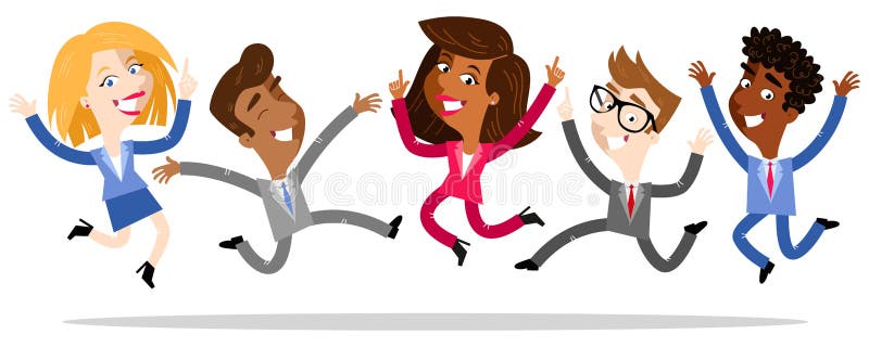 Vector Illustration of Cartoon Business People Jumping and Celebrating Stock Vector - Illustration of employee, asian: 112486021 Vector Illustration of Cartoon Business People Jumping and Celebrating Stock Vector - Illustration of employee, asian: 112486021