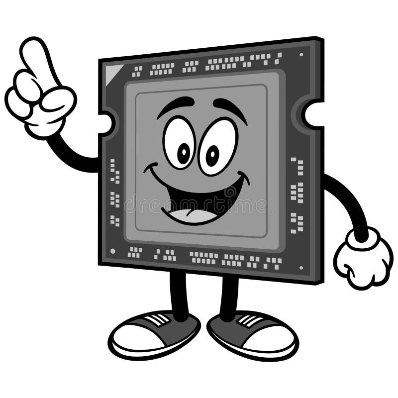 Computer Processor Talking Illustration royalty free illustration
