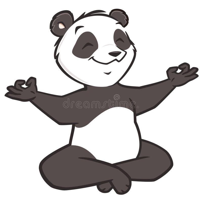 Yoga Panda Bear Virabhadrasana Pose Stock Vector - Illustration of ...