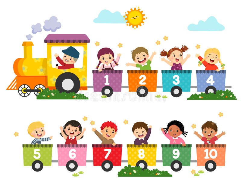 Cute Train Counting Stock Illustrations – 50 Cute Train Counting Stock