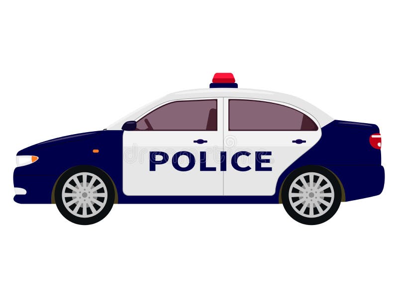 Vector illustration of a cartoon police car royalty free illustration