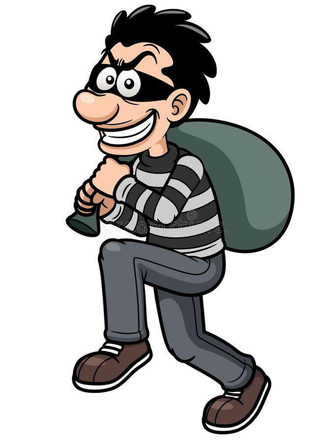 Cartoon thief stock vector. Illustration of person, money - 29889117