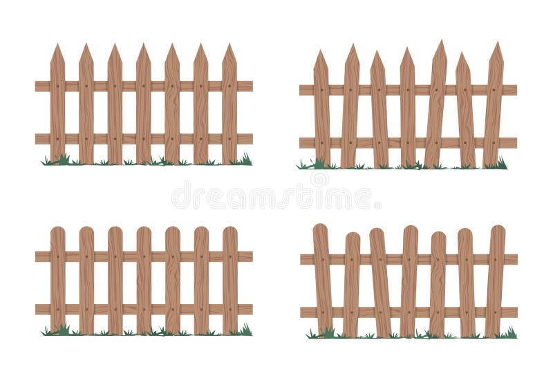 Wooden Fence in Natural Colors. Vector Illustration. Stock Vector -  Illustration of wood, gates: 139191294