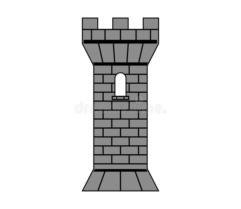 Vector Illustration of Castle Tower Stock Vector - Illustration of cube ...