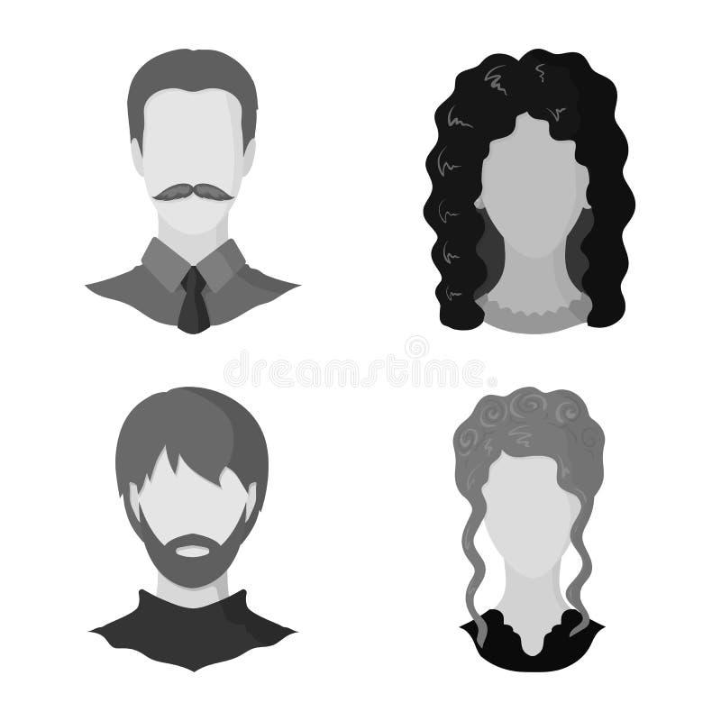 Vector Illustration of Character and Profile Icon. Set of Character and