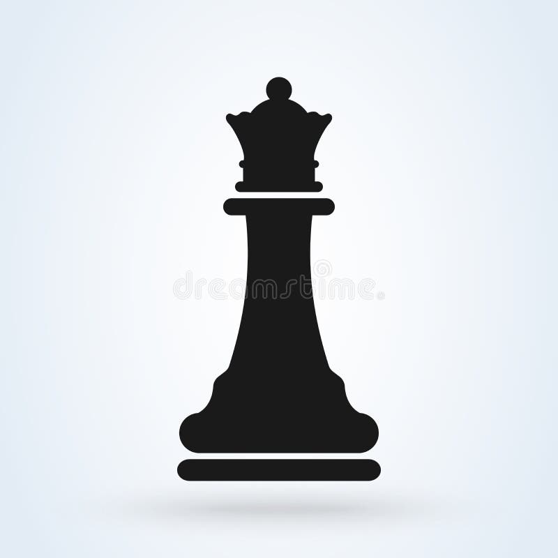 Vector illustration of chess queen icon. Black chess eps 10