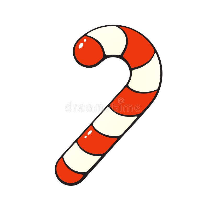 Cartoon Christmas Candy Cane Stock Vector - Illustration of decal, sign