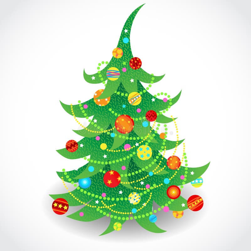 Vector Illustration of a Christmas Tree. Stock Vector - Illustration of ...