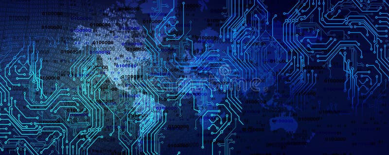 Vector illustration circuit board and hexagons background. Hi-tech digital technology and engineering, digital telecom technology stock image