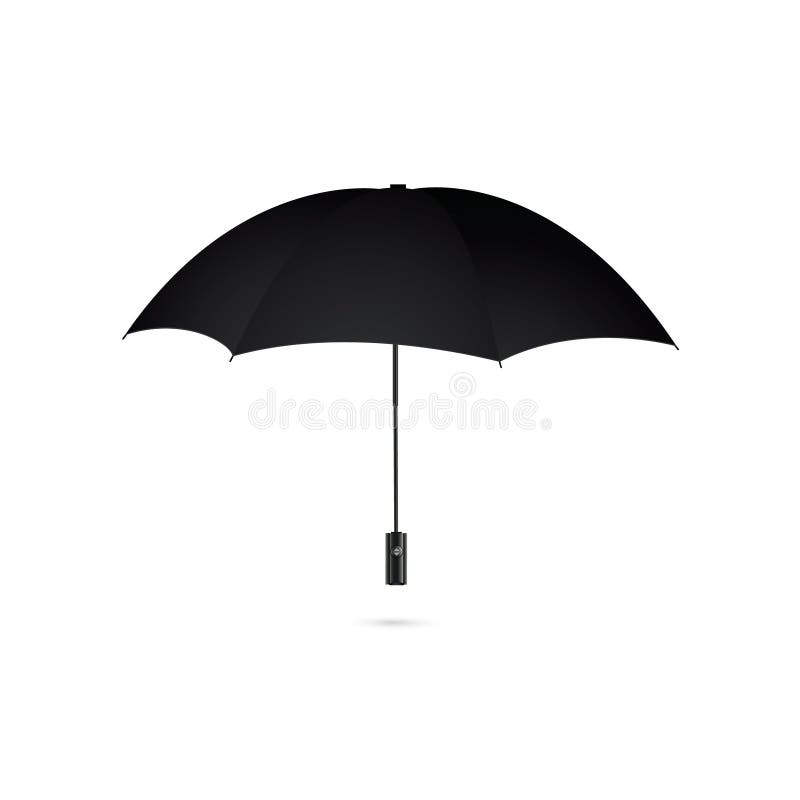 Vector Illustration of Classic Elegant Opened Black Umbrella Isolated
