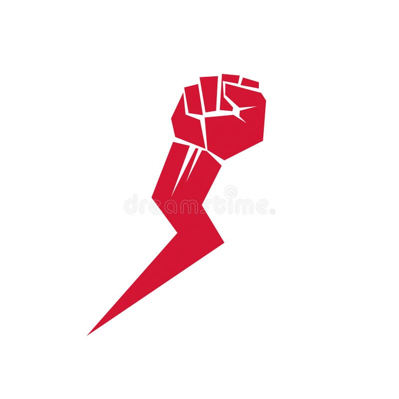 Fist With Lightning Vector Illustration Stock Vector - Illustration of ...