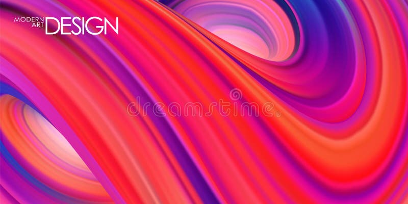 Vector illustration: Colorful abstract twisted wavy liquid background. Trendy design.