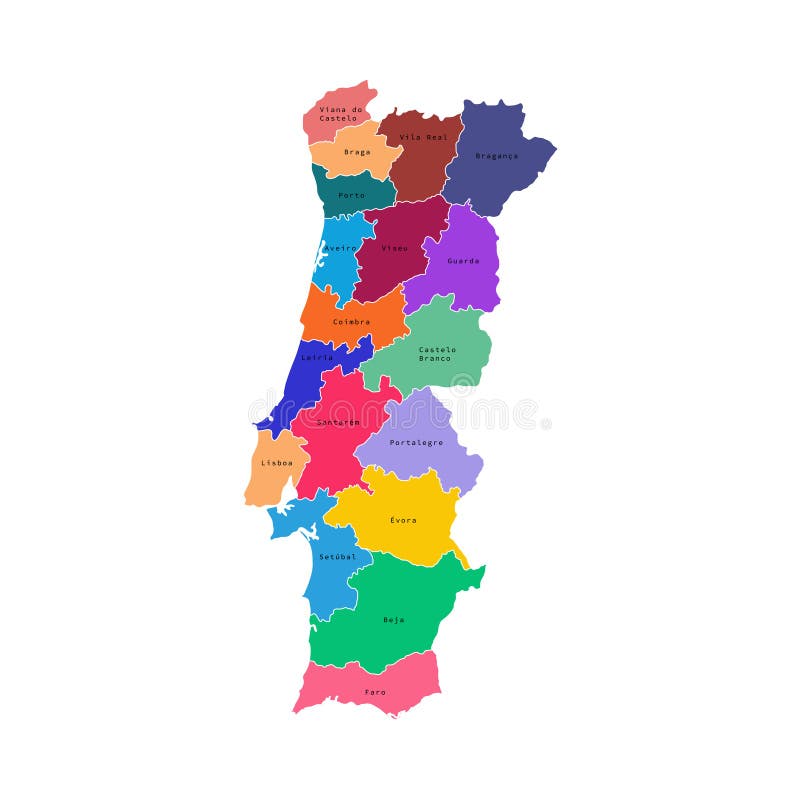 Portugal Map Administrative Divisions Isolated on White. No Text Stock  Vector - Illustration of continent, cartography: 145581760