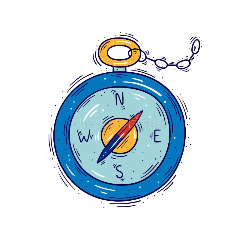 Compass doodle icon stock illustration. Illustration of graphic - 179530211