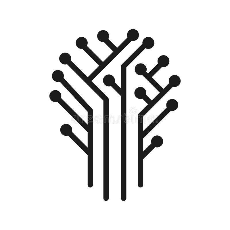 Vector illustration concept of Technical circuit tree graphic. Icon on white background stock illustration Vector illustration concept of Technical circuit tree graphic. Icon on white background stock illustration