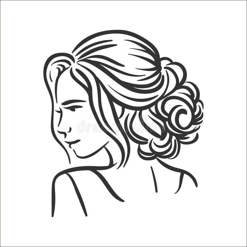 Vector Illustration Concept of Woman Hairstyle Illustration on White ...