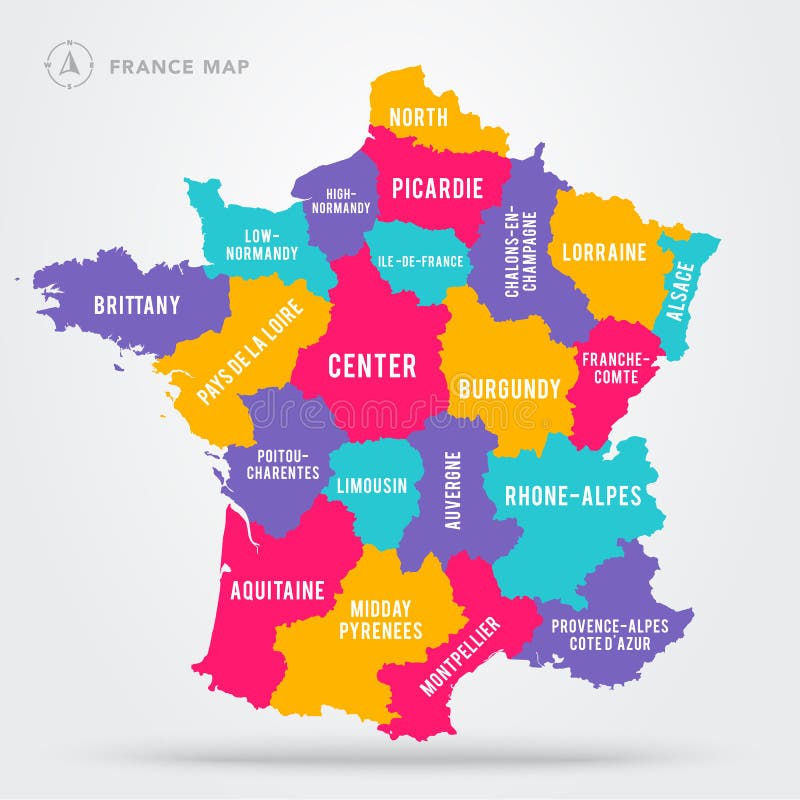 Map of france without labels