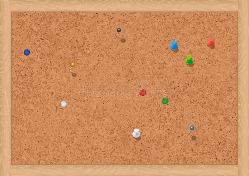 Vector Illustration Of A Cork Bulletin Board. Stock Vector
