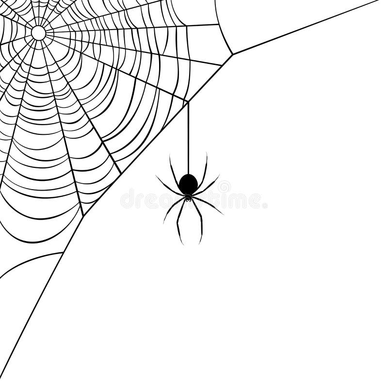 Black and White Spider Web Corner Design