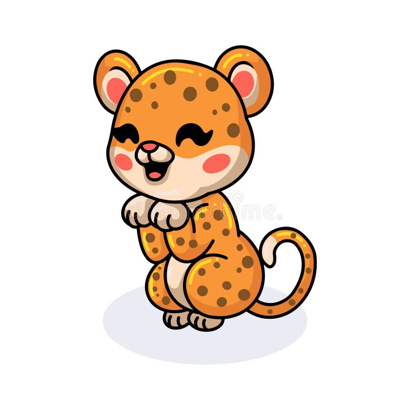 Cute Baby Leopard Cartoon Posing Stock Vector - Illustration of little ...