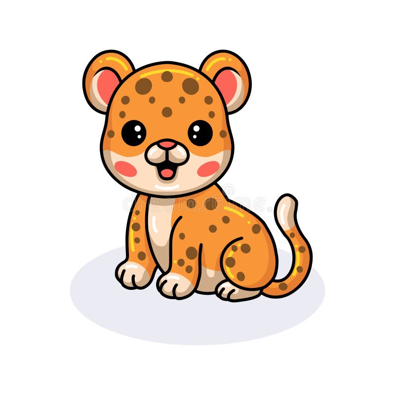 Cute Baby Leopard Cartoon Sitting Stock Illustrations – 240 Cute Baby ...