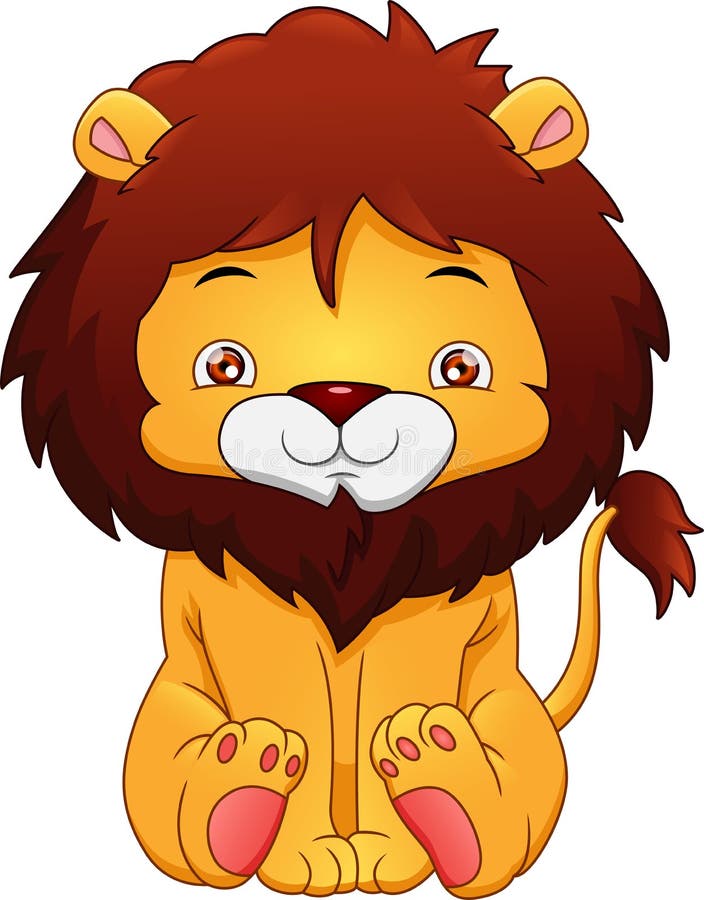 Cute baby lion cartoon stock vector. Illustration of basic - 191126256