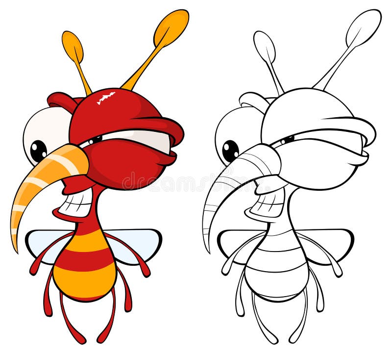 Vector Illustration of a Cute Cartoon Character Bee for You Design and  Computer Game. Coloring Book Outline Set Stock Vector - Illustration of  bumblebee, character: 159840980