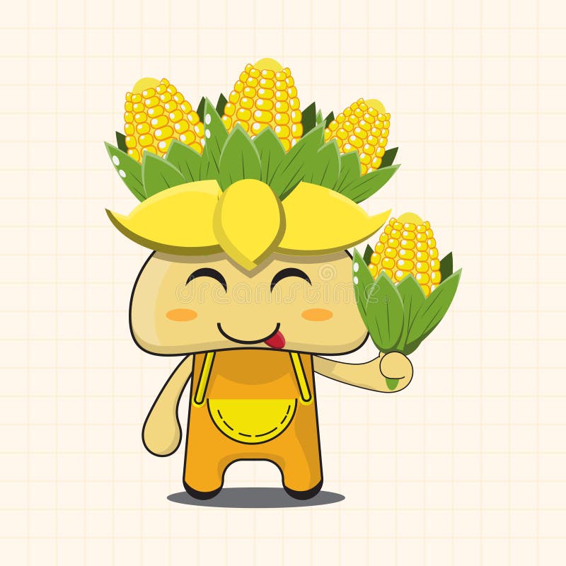Vector Illustration of Cute Chibi Corn Cartoon Character in Simple Style  and Kawaii Stock Illustration - Illustration of fresh, animation: 221262764
